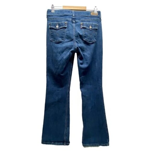 Levi's 526 Slender Bootcut Jeans Women's 12 31x32 Blue Denim Flap Pockets GUC - Picture 6 of 11